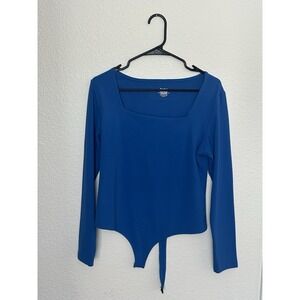 Saungkuai Blue Long Sleeve Women's One Piece Bodysuit Size XL